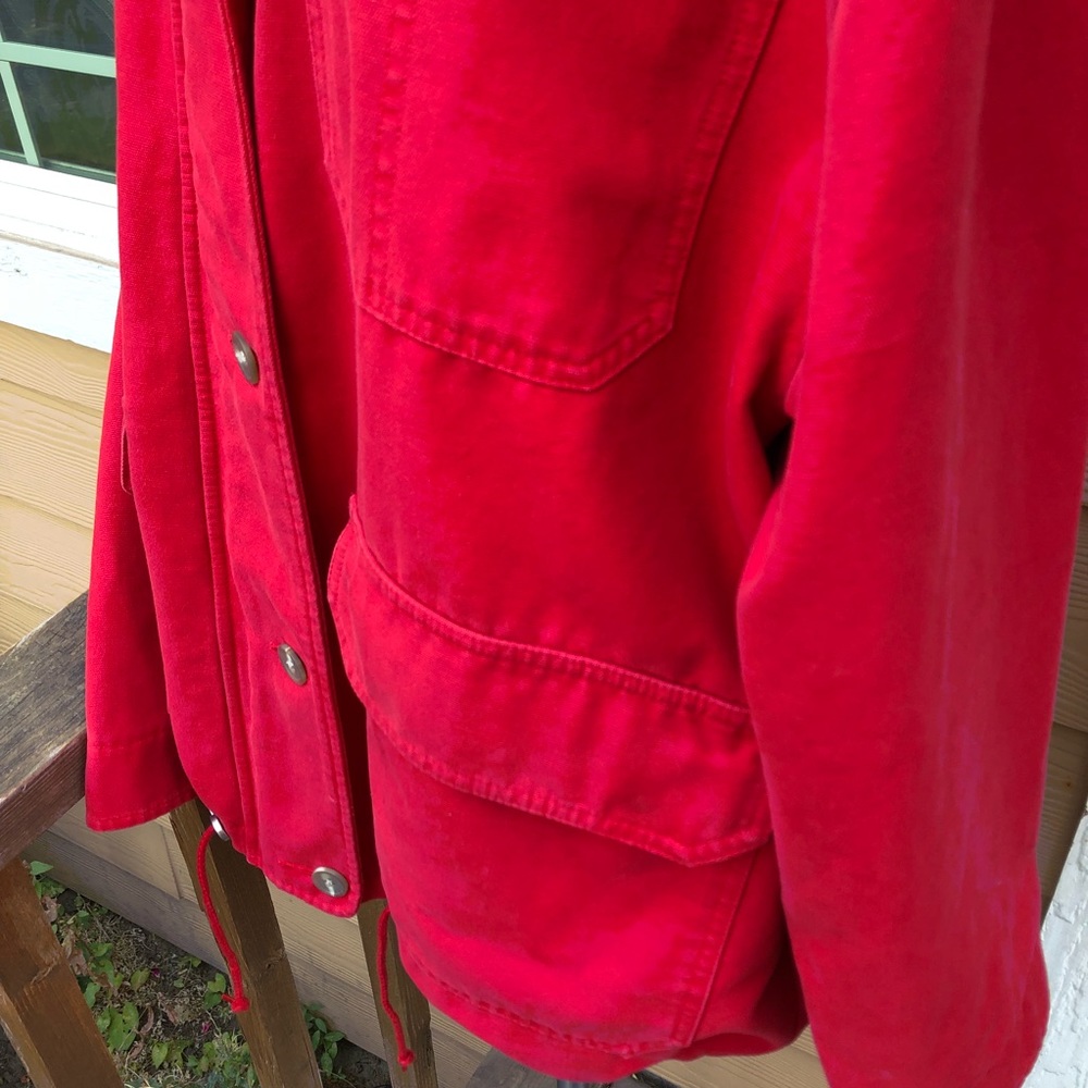 Eddie Bauer oversized zip up red coat - Picture 3 of 7